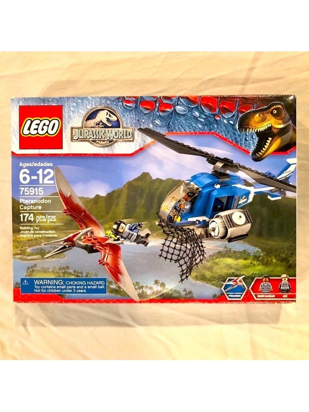 New Legos 75915 Jurassic World Pteranodon Capture Dinosaurs Helicopter Park ACU